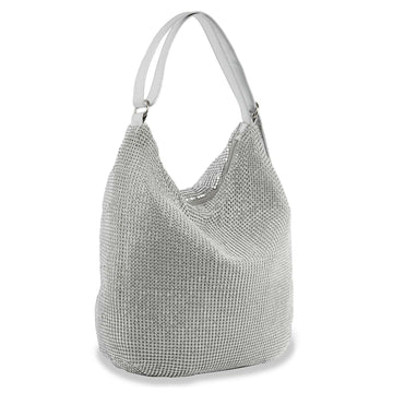 Rhinestone Covered Metal Mesh Hobo